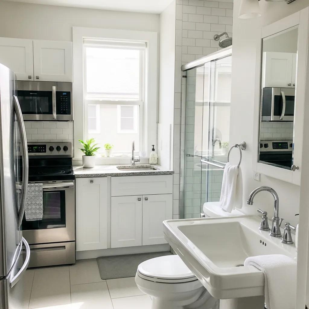 Spotless kitchen and bathroom showcasing the effectiveness of deep cleaning services